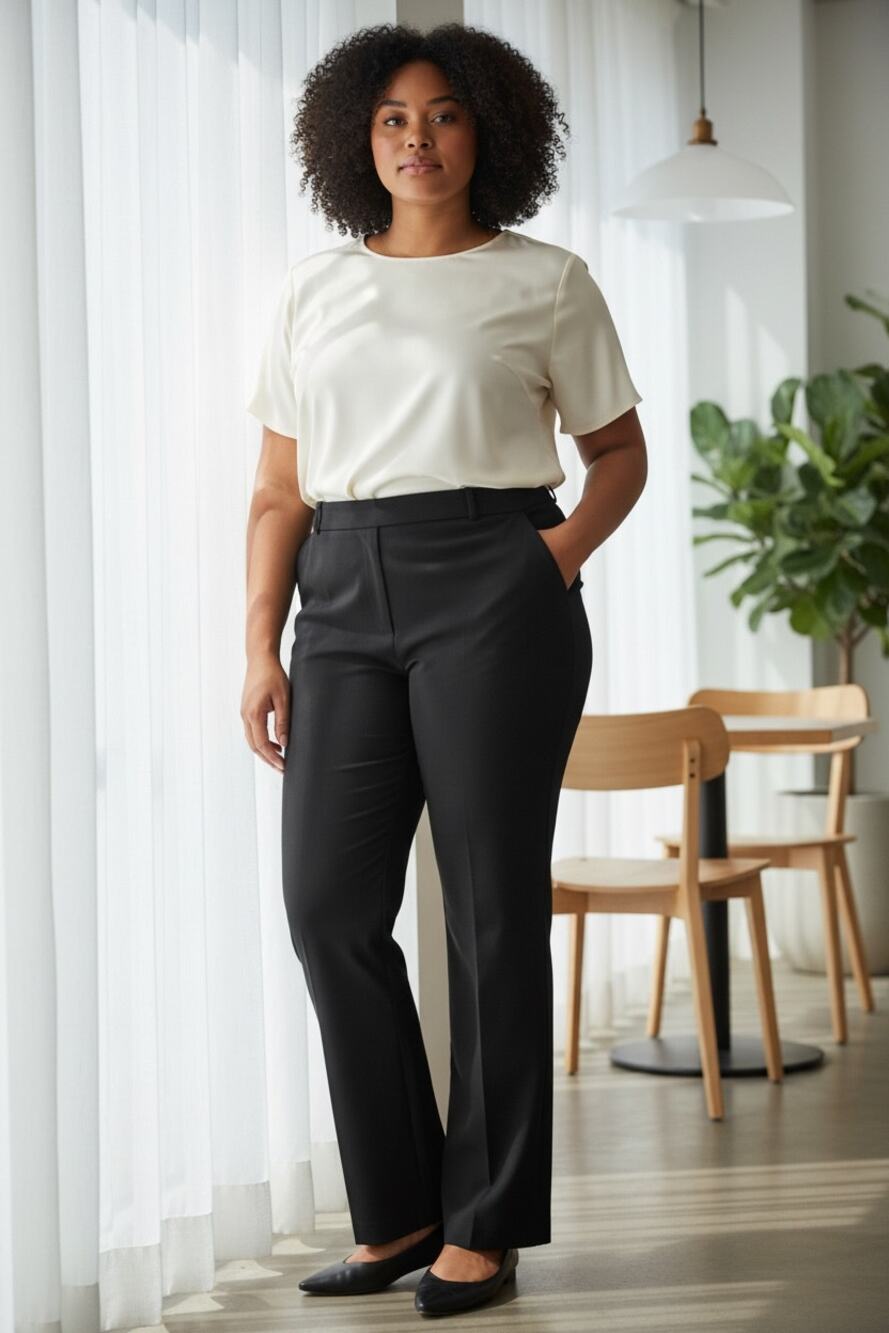 Halogen Slacks Black Tailored Trousers Professional Workwear Chic 22 NWOT Sleek